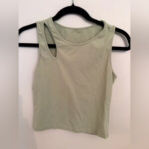 Elegant Sleeveless Light Green Women's Tank Top